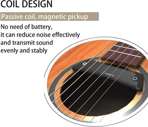 Miniatura 3 de Pastillas de guitarra acústica, Pastillas magnéticas pasivas de guitarra con orificio de sonido con salida de audio para guitarra acústica