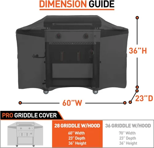 Miniatura 5 de Arcedo Funda para parrilla Blackstone ProSeries de 28 pulgadas, 60 pulgadas para estación de cocción con capucha, resistente a la intemperie