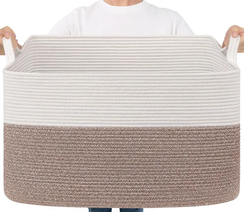 Miniatura 33 de Goodpick Cesta Grande de Almacenamiento de Juguetes, Cestas de Cuerda de Algodón Gris Contenedor de Almacenamiento de Juguetes para Bebé, Niños