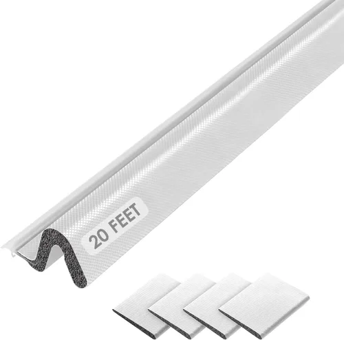Burletes Kerf para Puerta para Espacios Grandes, Tira de Sellado para Puerta Exterior Delantera, (Blanco, 20 Pies)