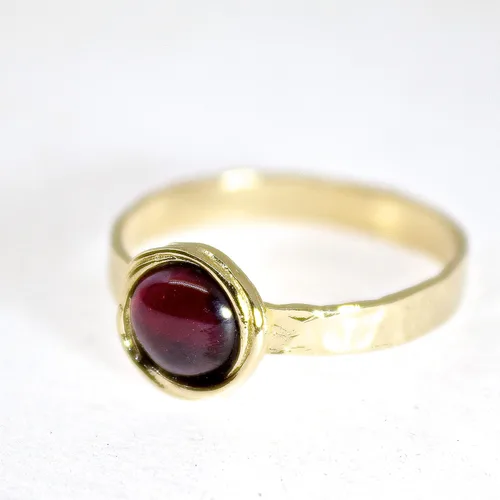 Miniatura 27 de Anillo de oro de piedras preciosas, anillo de piedra chapada en oro de 14 quilates, anillo de piedra apilable, anillo de oro de piedra pequeña