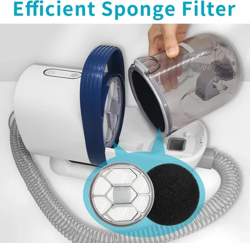 Miniatura 3 de Accesorios de repuesto de filtro de esponja Hepa compatibles con Oneisall & Afloia & Homeika Pet Grooming Kit & Vacuum (2 filtros Hepa + 4 esponjas)