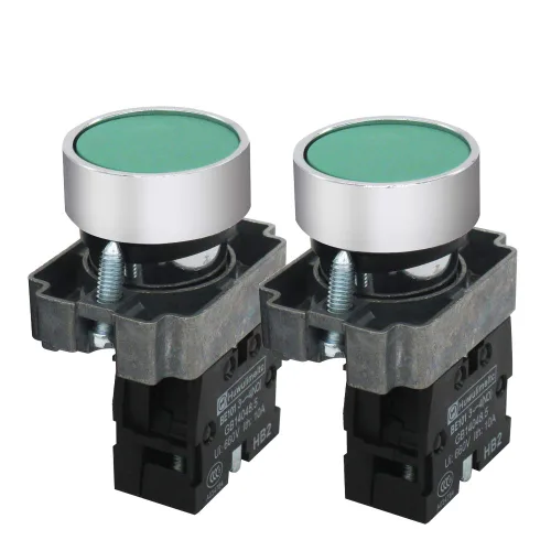 Miniatura 19 de mxuteuk 2pcs 1 NO 0.866 in Interruptor de botón momentáneo SPST Negro 660V 10A HB2-BA21-HH
