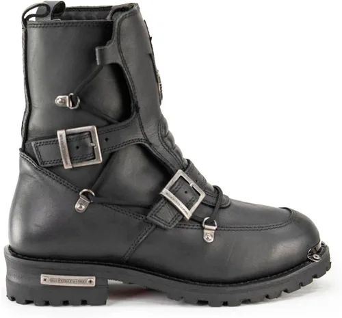 Miniatura 5 de Milwaukee Leather MBM9076 Botas de cuero tácticas tipo logger negras para hombre con mejora de hebilla - 7
