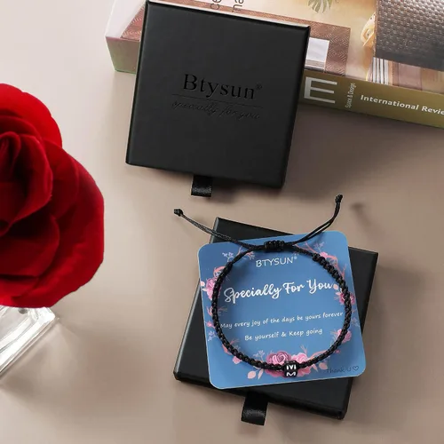 Miniatura 7 de Pulseras con iniciales para mujeres y hombres, regalos para ella, adolescente, mejor amiga, cumpleaños, graduación, delicadas pulseras trenzadas