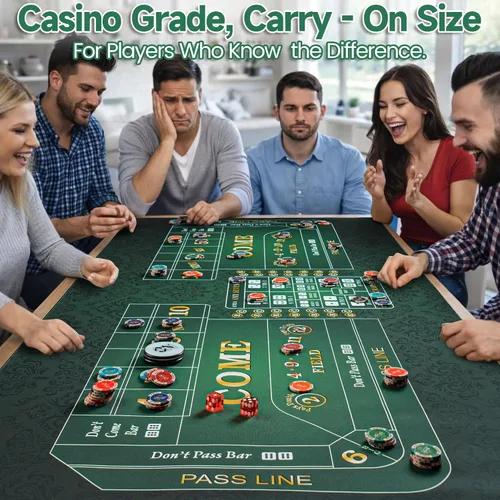 Miniatura 4 de Juego de alfombrillas de mesa de dados de 70 x 35 pulgadas con 5 dados de casino AAA de 0.748 in y botón de encendido y apagado para entretenimiento