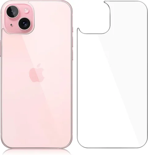 Protector de pantalla trasera para iPhone 15 Plus [2 unidades], 15 Plus Protector de vidrio trasero anti-huellas dactilares/arañazos ultra delgado
