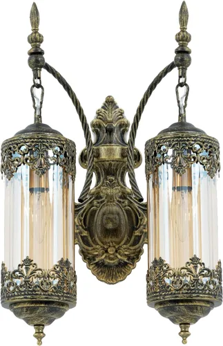 Miniatura 19 de Aplique de pared rústico de cristal, mini accesorio de luz de pared gótica vintage antigua, aplique de pared retro estilo granja de mediados