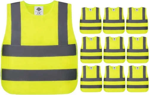 Miniatura 9 de Dazonity Chaleco de seguridad de alta visibilidad para niños, tiras reflectantes, M, apto para niños y niñas de 8 a 12 años, para caminar o volver a