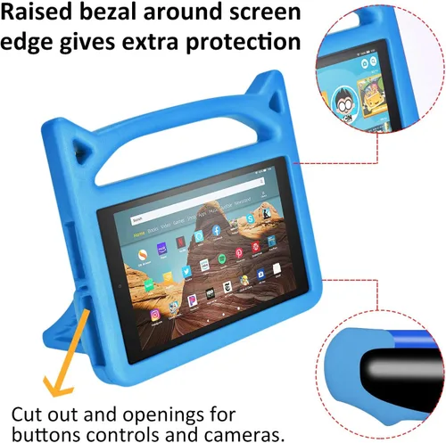 Miniatura 4 de Funda protectora para tablet de 1 0, ligera, a prueba de golpes, con bonito soporte de mango de gato (9ª/7ª generación, versión 2019/2017)