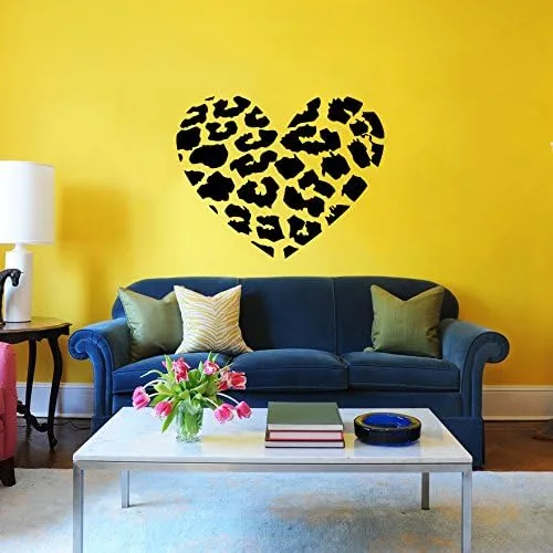 Miniatura 2 de pared con forma de corazón Cheetah Spot Corazón Amor De Impresión calcomanía para pared calcomanías vinilo Home Interior Decoración de pared