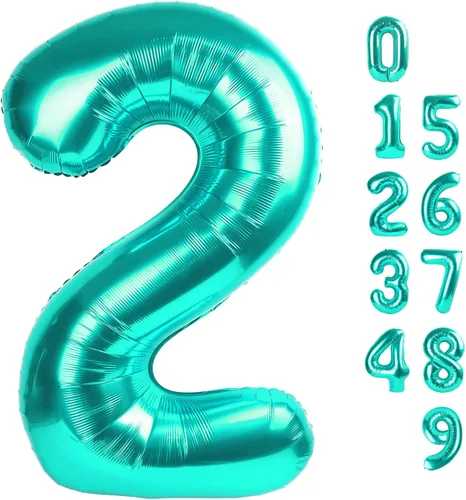 Miniatura 439 de Globos de números de 5 globos de 40 pulgadas, decoraciones de cumpleaños azules para niños y niñas, globos de números azul marino grandes