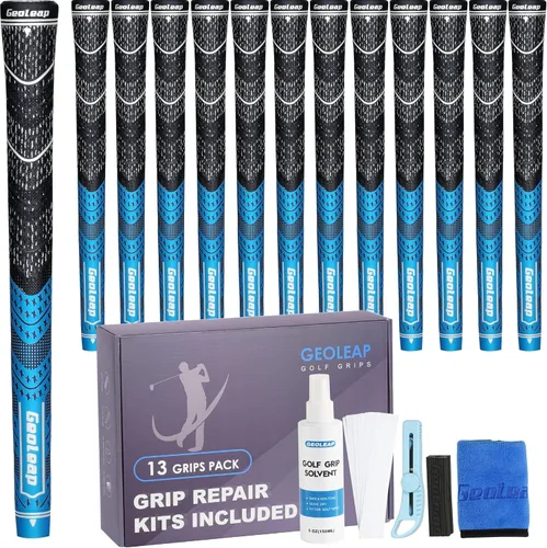 Miniatura 10 de Geoleap Golf Grips Set of 13- Grips with Tapes and Grips with All Repair Kits for Choice,Hybrid Golf Club Grips All Weather Contral, High Feedback &