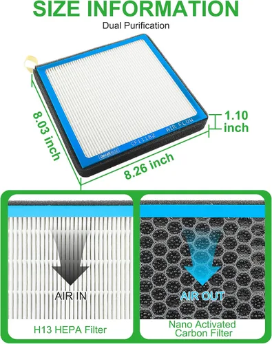 Miniatura 7 de CF11182 Filtro de aire de cabina con perlas de carbón activado para Honda Civic 2016-2025, CR-V 2017-2025, Accord 2023-2025, Odyssey 2018-2025, HR-V