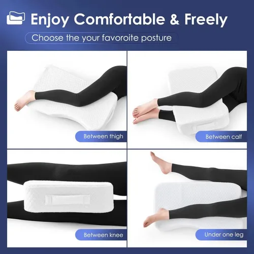 Miniatura 3 de Almohada de piernas para dormir de lado, almohada de rodilla de espuma viscoelástica para dormir de lado, almohada de elevación de piernas