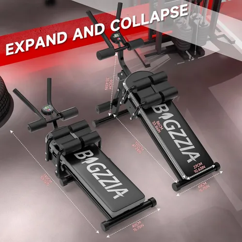 Miniatura 9 de Bigzzia Máquina de abdominales, 5 en 1 ajustable, banco de entrenamiento abdominal, entrenador de abdomen para entrenamiento de estómago, máquina