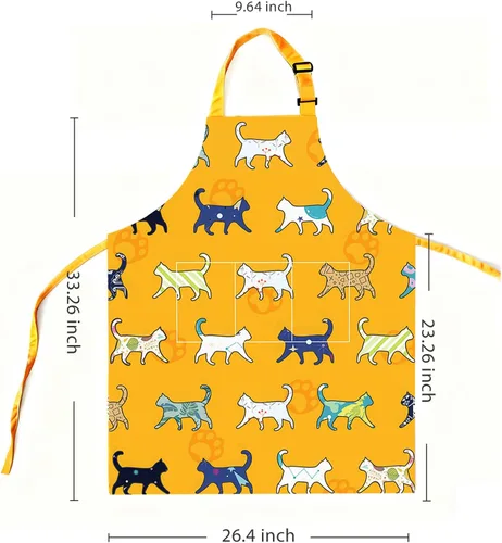 Miniatura 3 de Delantal de gato lindo delantal de cocina para mujeres y hombres, delantales divertidos para cocinar, hornear, pintura, jardinería y fiesta