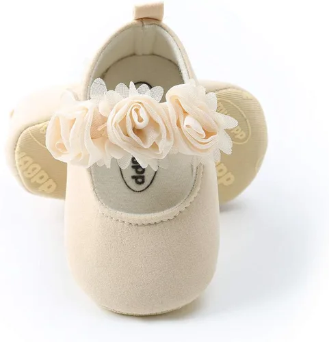 Miniatura 3 de ENERCAKE Zapatos de bebé para niña suela suave floral recién nacido Mary Jane zapatos planos para bautizo zapatos