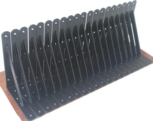 Miniatura 86 de Paquete de 16 soportes de estante resistentes negros de 20 pulgadas de largo x 12 pulgadas de alto con tornillos, soportes de estante de metal