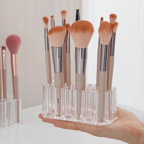 Miniatura 5 de Organizador acrílico para brochas de maquillaje, delineador de ojos, delineador de labios, organizador de lápices transparente, estuche