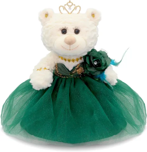 Miniatura 18 de Muñeca de centro de mesa de oso de quinceañera de 12 pulgadas con elegante vestido de tul en capas y soporte ajustable, regalo de decoraciones