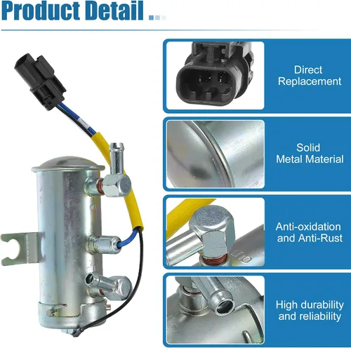Miniatura 7 de X AUTOHAUX 1 Unidades 24V Universal Auto Bomba De Combustible Eléctrica Reemplazo Durable Tono Plata
