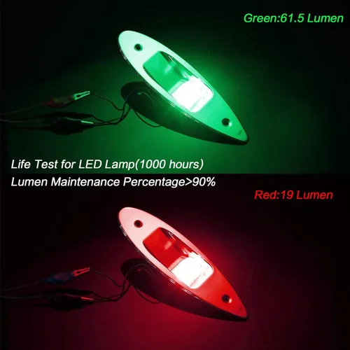 Miniatura 5 de Luces LED de navegación para barco de 12 V, tipo lágrima, para proa, impermeables, con carcasa de acero inoxidable, para barco, yate, señalización