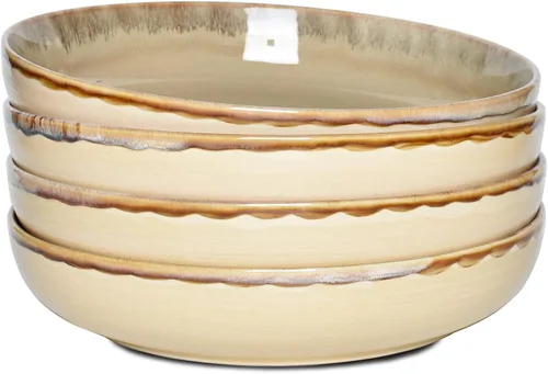 Miniatura 9 de Bosmarlin Tazones grandes de cerámica para pasta, 40 onzas, juego de 4, ensaladeras grandes, aptos para microondas y lavavajillas