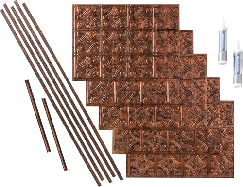 Miniatura 16 de FASÄDE Kit decorativo para salpicaduras de vinilo de estilo tradicional y patrón 1 de 15 pies cuadrados en bronce argente Bronce de plata
