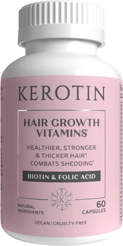 Vitaminas de querotina para el crecimiento del cabello, suplemento de biotina, bloqueador de DHT, estimulador de colágeno, para apoyo a la pérdida