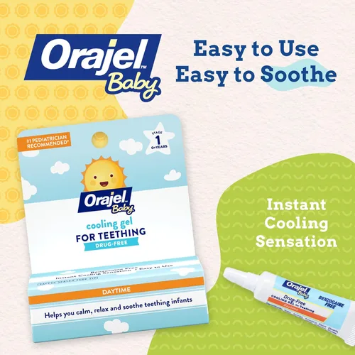 Miniatura 2 de Orajel Gel de Enfriamiento Diurno para Dentición de Bebé, Sin Medicamentos, Marca Recomendada #1 por Pediatras para Dentición*, Un Tubo de 9.6ml
