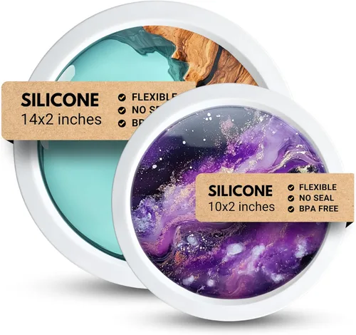 Miniatura 8 de Alaskey® Molde de Silicona Premium para Mesa Redonda de Resina 10"x2" Duradero, Reutilizable, No Requiere Sellado Molde Grande de Resina Epoxi