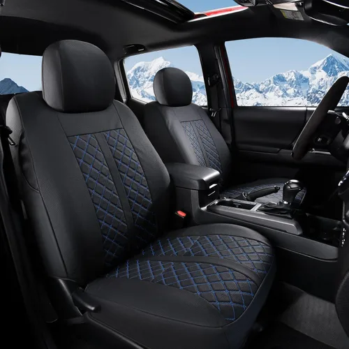 Miniatura 15 de Truckiipa Fundas de Asiento Automotrices Ajuste para Toyota Tacoma Asiento Delantero de Cuero Impermeable Cobertura Completa Fundas de Asiento