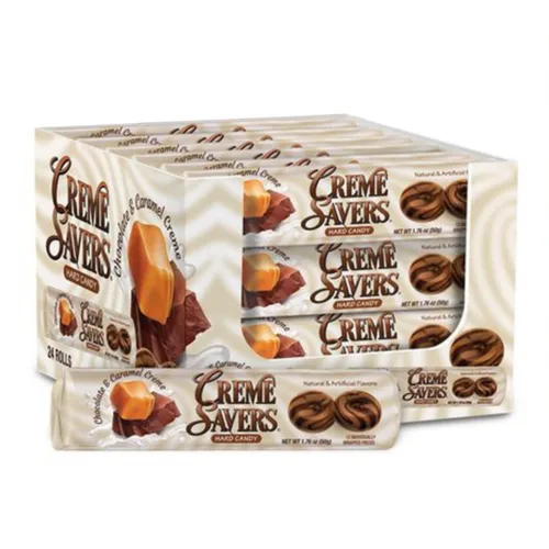 Creme Savers - Caramelo duro de chocolate y caramelo, el sabor del chocolate dulce remolinado en rica crema de caramelo, los clásicos originales