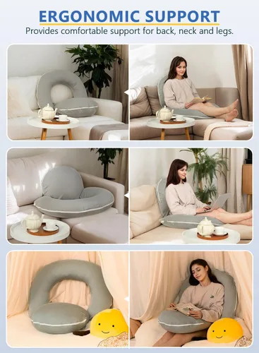 Miniatura 2 de INSEN Almohada de lectura, almohada de espalda para sentarse en la cama para leer, enfermera y relajarse, almohada de lectura para adultos, madres
