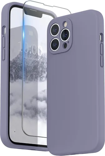 Miniatura 12 de SURPHY Funda compatible con iPhone 13 Pro Max con protector de pantalla, (protección de cámara + forro de microfibra suave), funda de silicona Negro