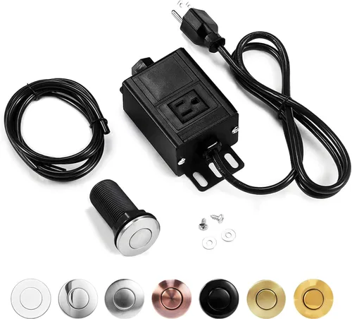 Miniatura 7 de CLEESINK Kit de interruptor de aire de eliminación de basura, triturador de residuos de la parte superior del fregadero, botón de encendido/apagado