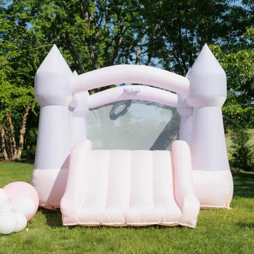 Miniatura 7 de Bounceland Bouncy Castle Daydreamer Casa Inflable Temática de Algodón de Azúcar, Casa Inflable Pastel con Tobogán, 12 pies de largo x 9 pies