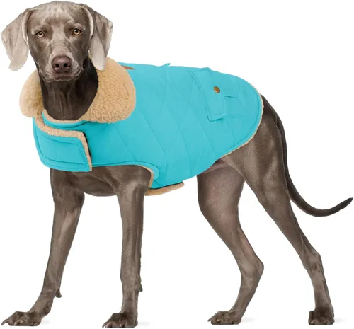 Miniatura 26 de Abrigo de invierno para perros pequeños y medianos, chaqueta a cuadros para cachorros, abrigo de algodón para clima frío, prendas cálidas y Rojo