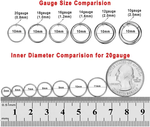 Miniatura 3 de FANSING - Aro de acero quirúrgico 316L con bisagra, para piercing de nariz, tabique, cartílago, hélix, daith, tragus, rook, conch, labio, lóbulo