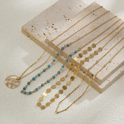 Miniatura 57 de Long tiantian Collares en capas para mujer, joyería occidental para mujer, collar de moneda apilable, collar de país, moderno, bohemio, verano