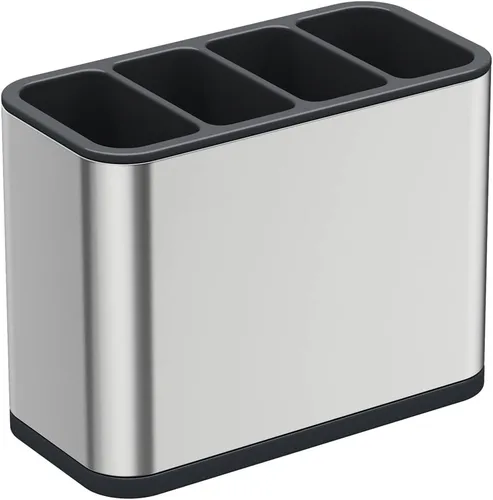 Miniatura 2 de TESOT Organizador de cubiertos para utensilios con soporte para cucharas con 4 compartimentos divididos, acero inoxidable resistente, a prueba