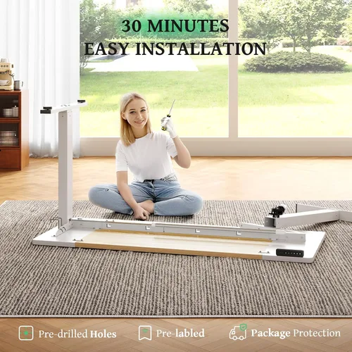 Miniatura 9 de SIAGO - Escritorio eléctrico de pie ajustable de 48 x 24 pulgadas, para estar sentado o de pie, con gestión de cables - Mesa ajustable en altura
