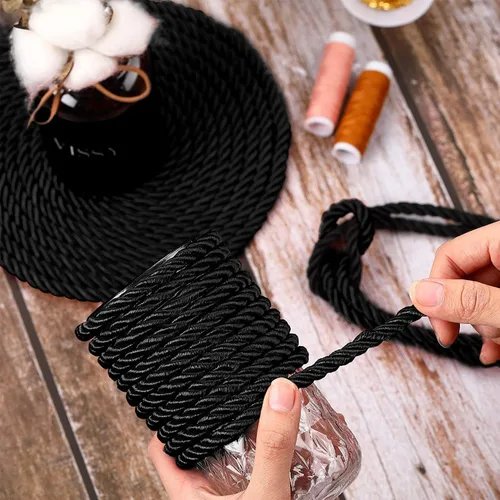 Miniatura 4 de Cuerda trenzada de nailon, cuerda de poliéster trenzada ligera y duradera, nailon grueso multiusos adecuado para camping, amarre, columpio