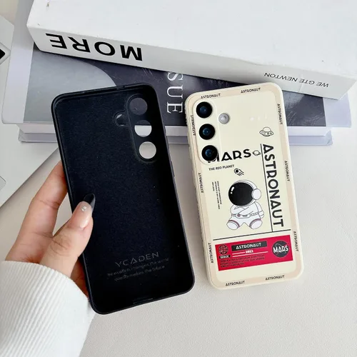 Miniatura 32 de Yonds Queen para Samsung Galaxy S21 Funda Linda, Diseño de Astronauta de Dibujos Animados, Espacio, Luna, Cohete, Elegante Cubierta Amortiguadora