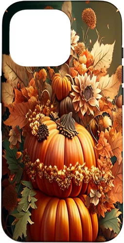 Miniatura 20 de Funda para iPhone 13 Pro Max con diseño de hojas otoñales y calabazas