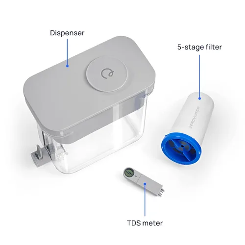Miniatura 9 de Culligan con tecnología ZeroWater - Dispensador de filtro de agua de 22 tazas de 5 etapas – Incluye filtro de agua avanzado certificado para reducir