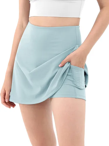 ODODOS - Falda pantalón deportiva de mujer con bolsillos integrados, falda para jugar tenis, golf, correr, entrenar, ir al gimnasio hacer deporte y