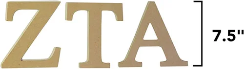 Miniatura 2 de Desert Cactus Zeta Tau Alpha - Juego de letras de madera de fibropanel de densidad media sin terminar de 7.5 pulgadas, letras griegas Zeta ZTA