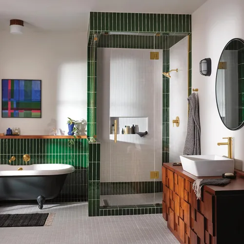 Miniatura 12 de Moen 6192BG Align - Grifo de baño moderno con un solo orificio para lavabo, color dorado cepillado